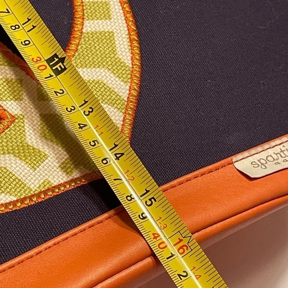 Spartina 449 Tote Bag Anchor Navy and Orange Canvas and Linen - Picture 5 of 11